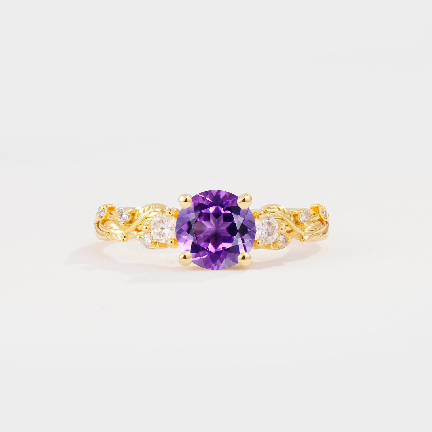 SR08759 Amethyst Ring - Yellow-Gold