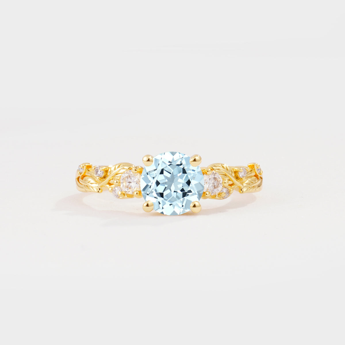 SR08759 Aquamarine Ring - Yellow-Gold