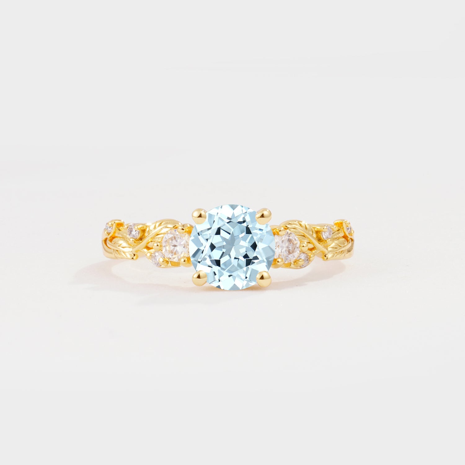 SR08759 Aquamarine Ring - Yellow-Gold