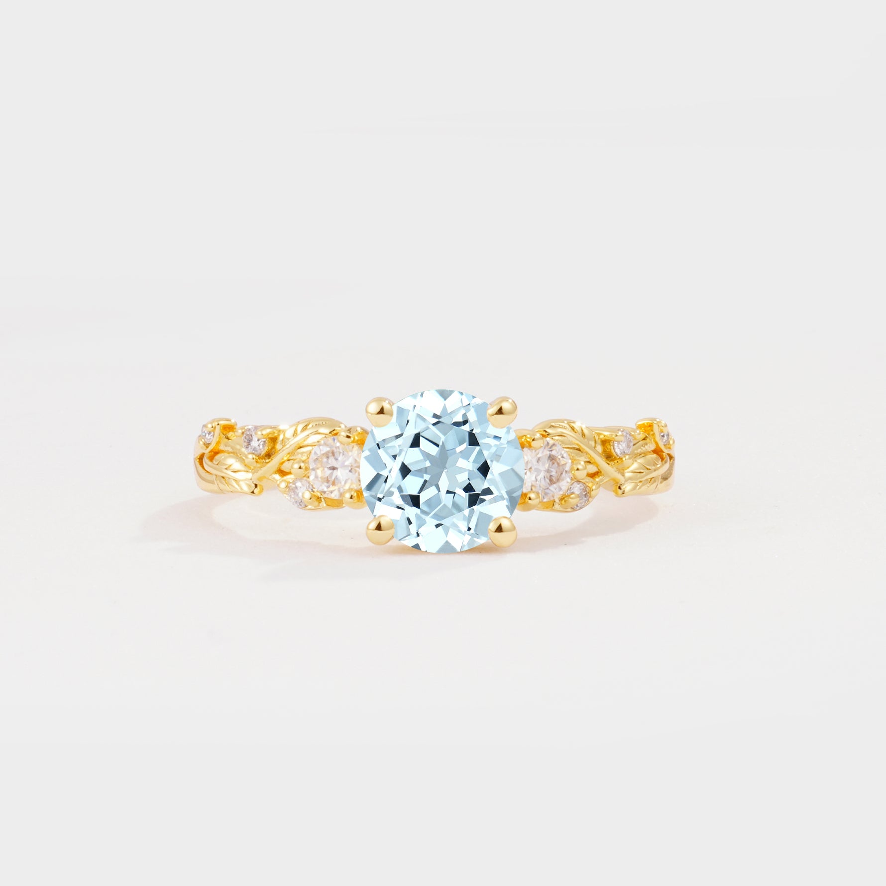 SR08759 Aquamarine Ring - Yellow-Gold