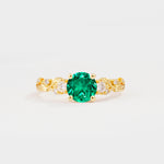 SR08759 Emerald Ring - Yellow-Gold