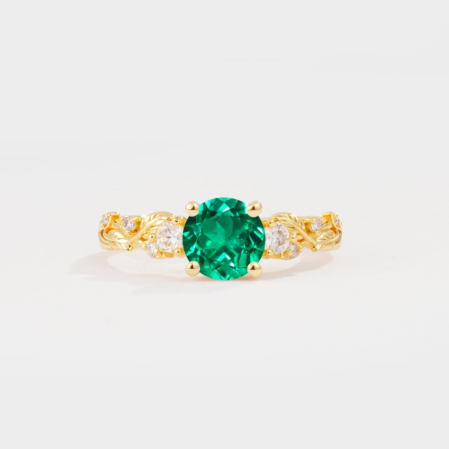 SR08759 Emerald Ring - Yellow-Gold