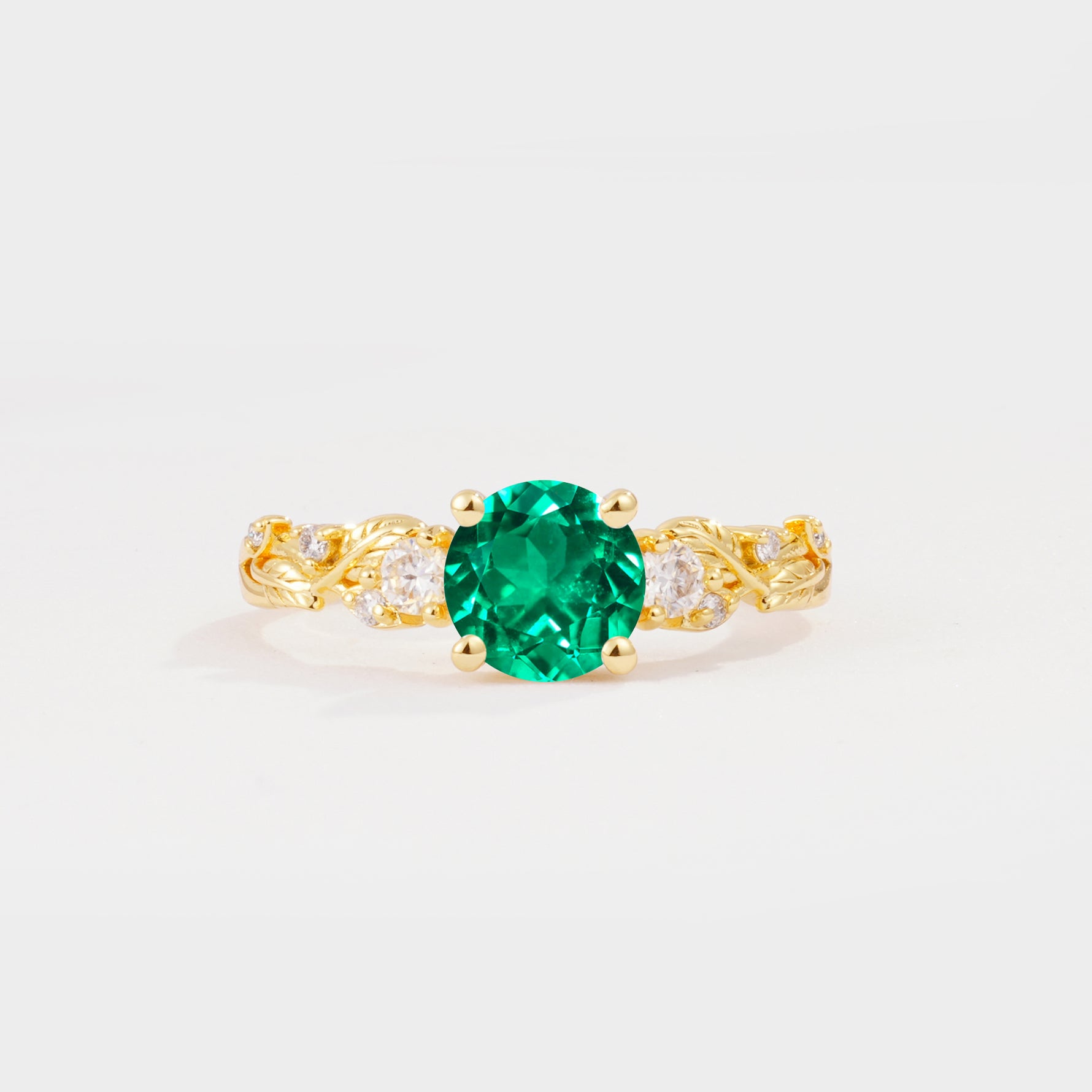 SR08759 Emerald Ring - Yellow-Gold