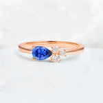 Minimalist East-West Pear Cut Sapphire Engagement Ring - Additional view