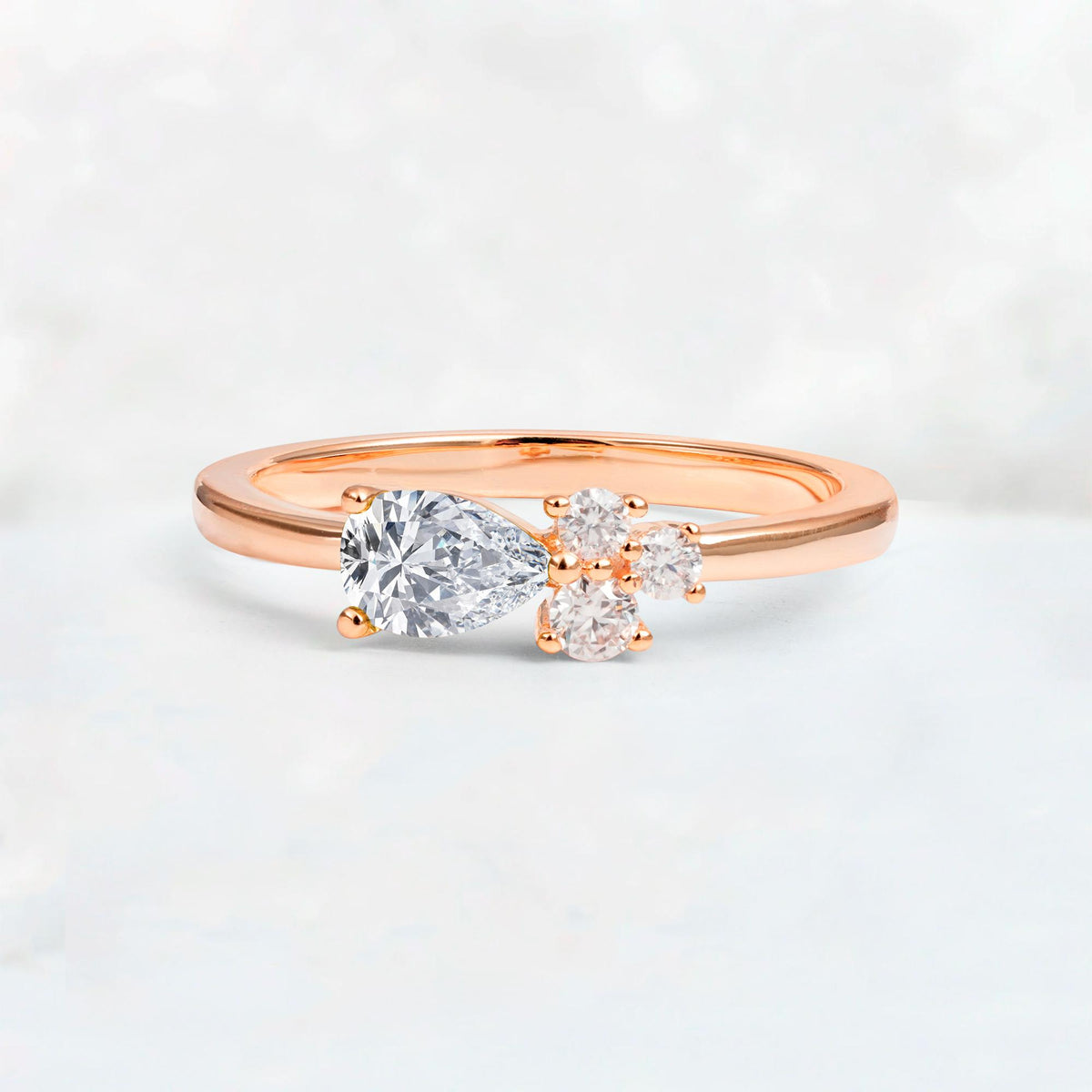 Minimalist East-West Pear Cut Lab Diamond Engagement Ring - Additional view