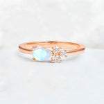Minimalist East-West Pear Cut Moonstone Engagement Ring - Additional view