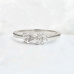 Minimalist East-West Pear Cut Moissanite Engagement Ring - Additional view