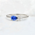 Minimalist East-West Pear Cut Sapphire Engagement Ring - Additional view