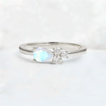 Minimalist East-West Pear Cut Moonstone Engagement Ring - Additional view