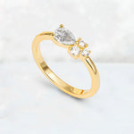 Minimalist East-West Pear Cut Moissanite Engagement Ring - Additional view