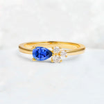 Minimalist East-West Pear Cut Sapphire Engagement Ring - Additional view