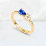 Minimalist East-West Pear Cut Sapphire Engagement Ring - Additional view