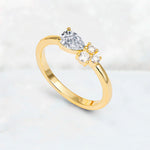 Minimalist East-West Pear Cut Lab Diamond Engagement Ring - Additional view