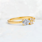 Minimalist East-West Pear Cut Lab Diamond Engagement Ring - Additional view
