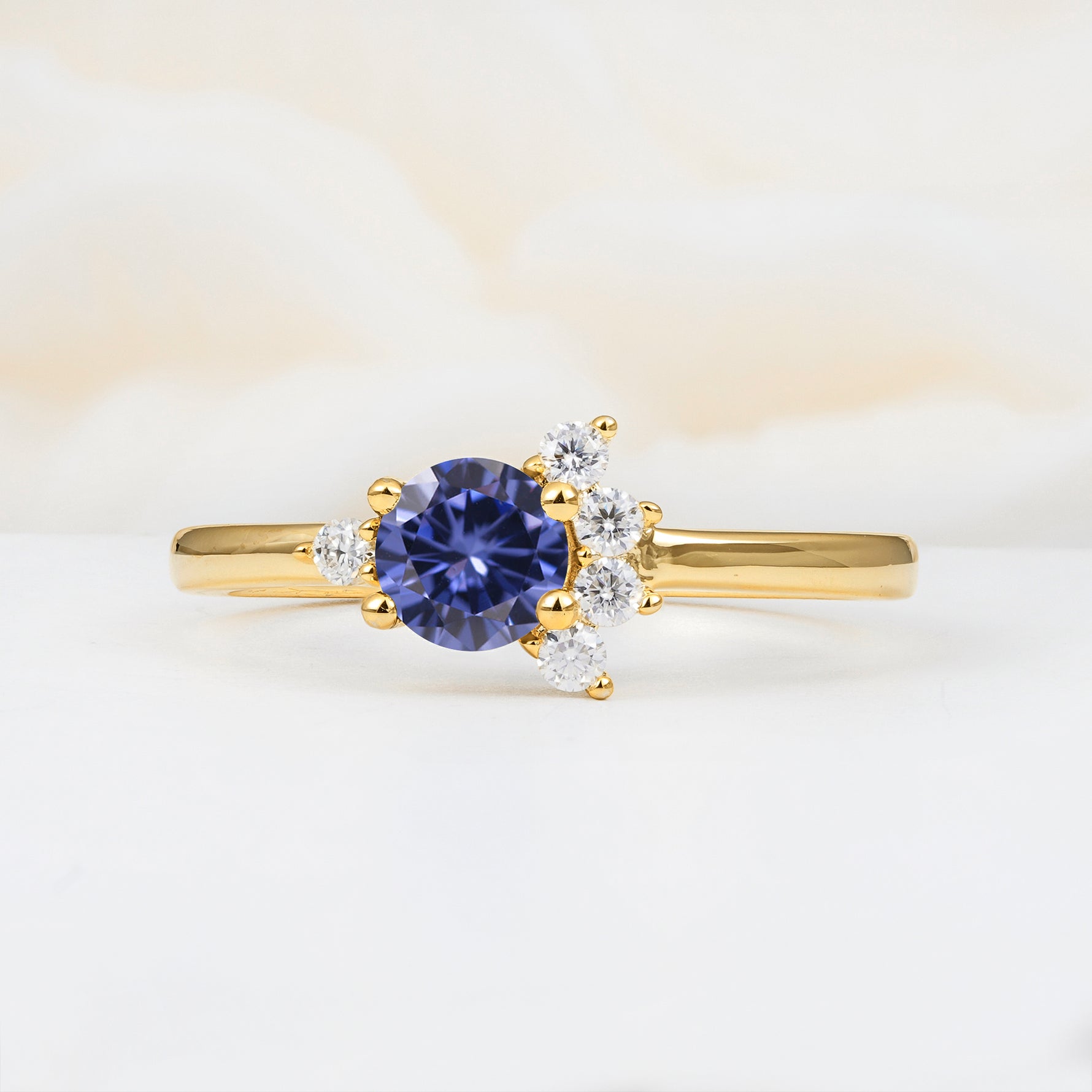 SR08791 Tanzanite Ring - Yellow-Gold