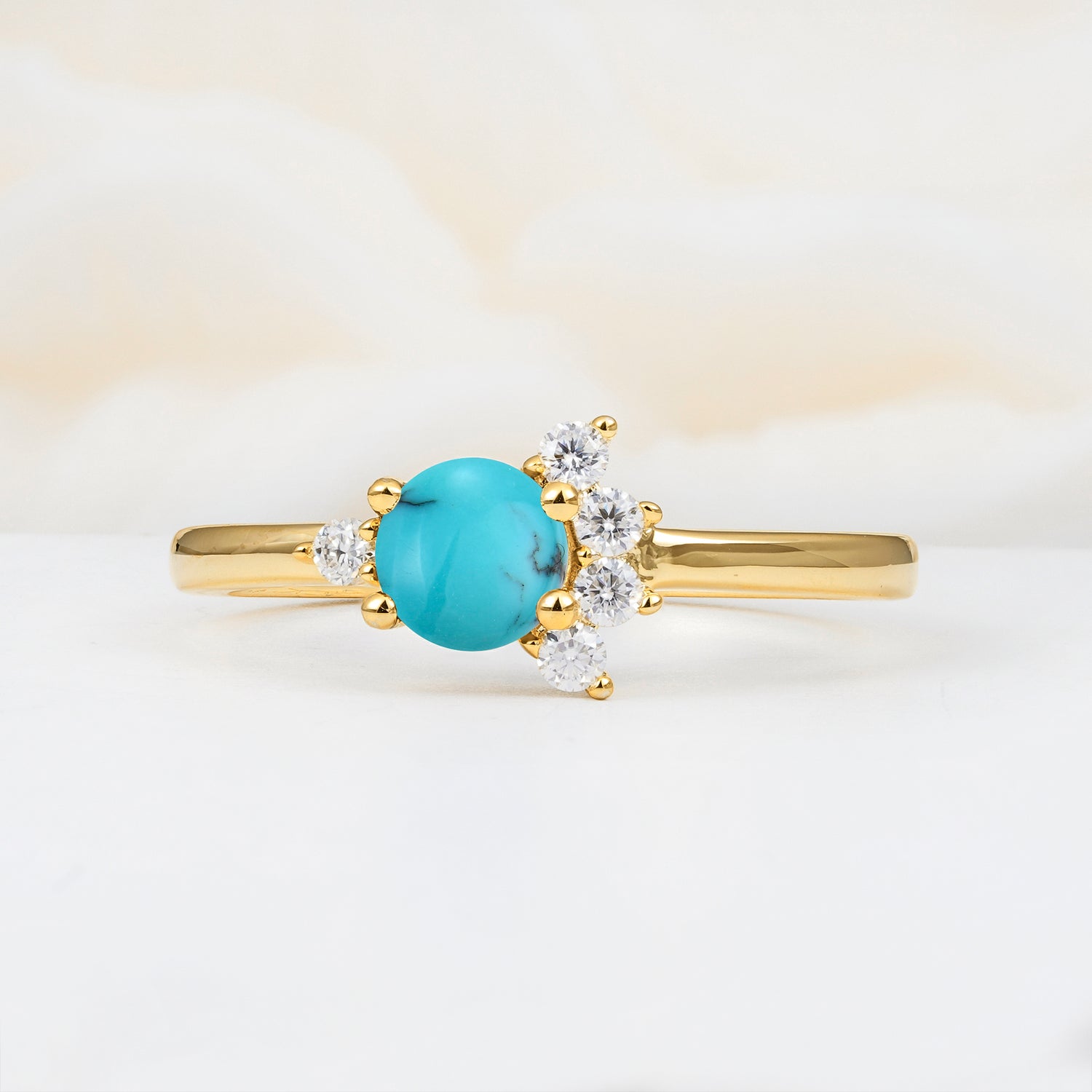 SR08791 Turquoise Ring - Yellow-Gold