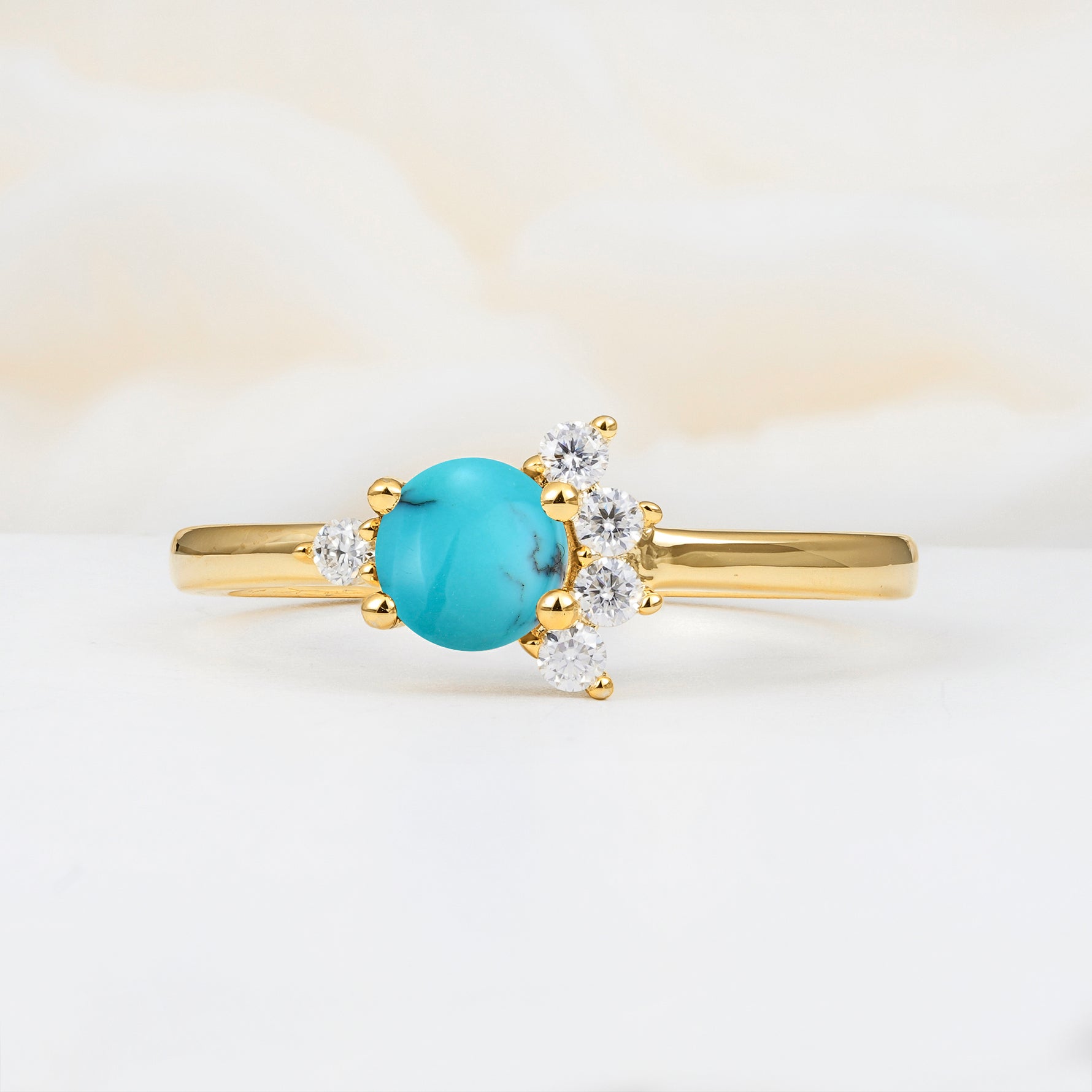 SR08791 Turquoise Ring - Yellow-Gold