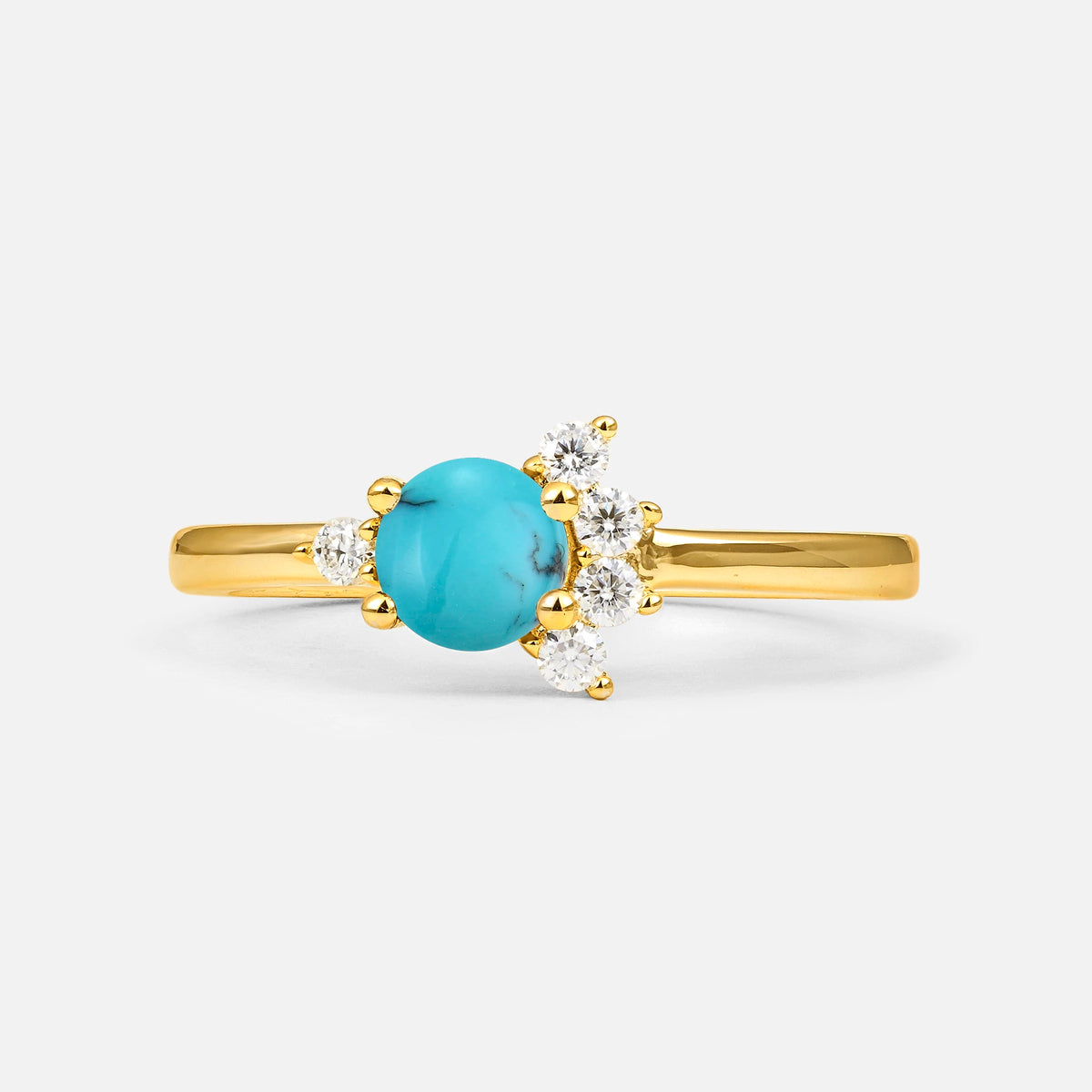 SR08791 Turquoise Ring - Yellow-Gold