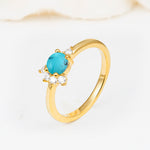 SR08791 Turquoise Ring - White-Gold