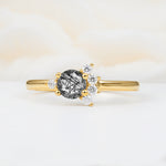 SR08791 Black Rutilated Quartz Ring - Yellow-Gold