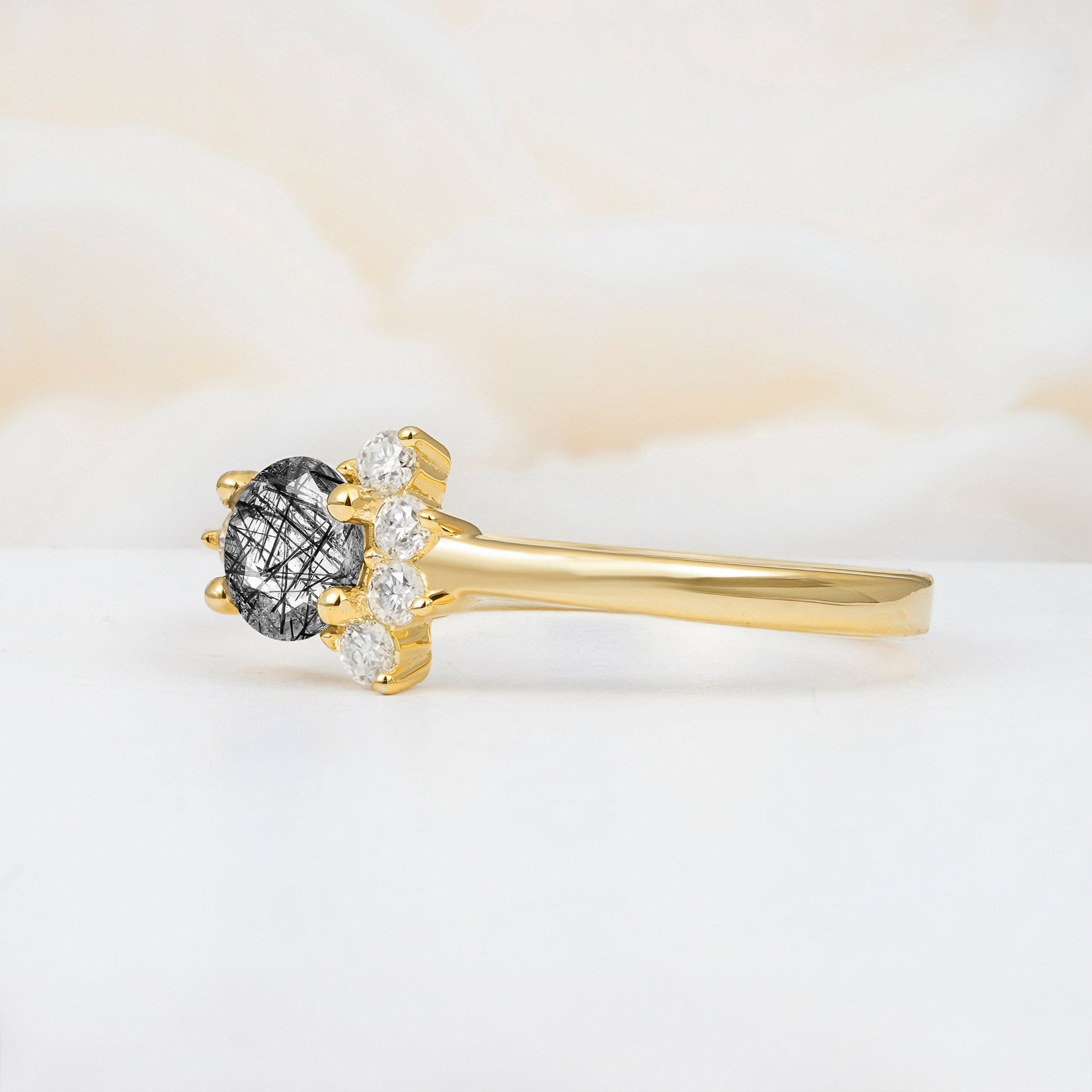 SR08791 Black Rutilated Quartz Ring - Additional view