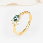 SR08791 Moss Agate Ring - White-Gold
