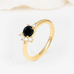 SR08791 Black Onyx Ring - White-Gold