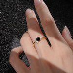 SR08791 Black Onyx Ring - Rose-Gold