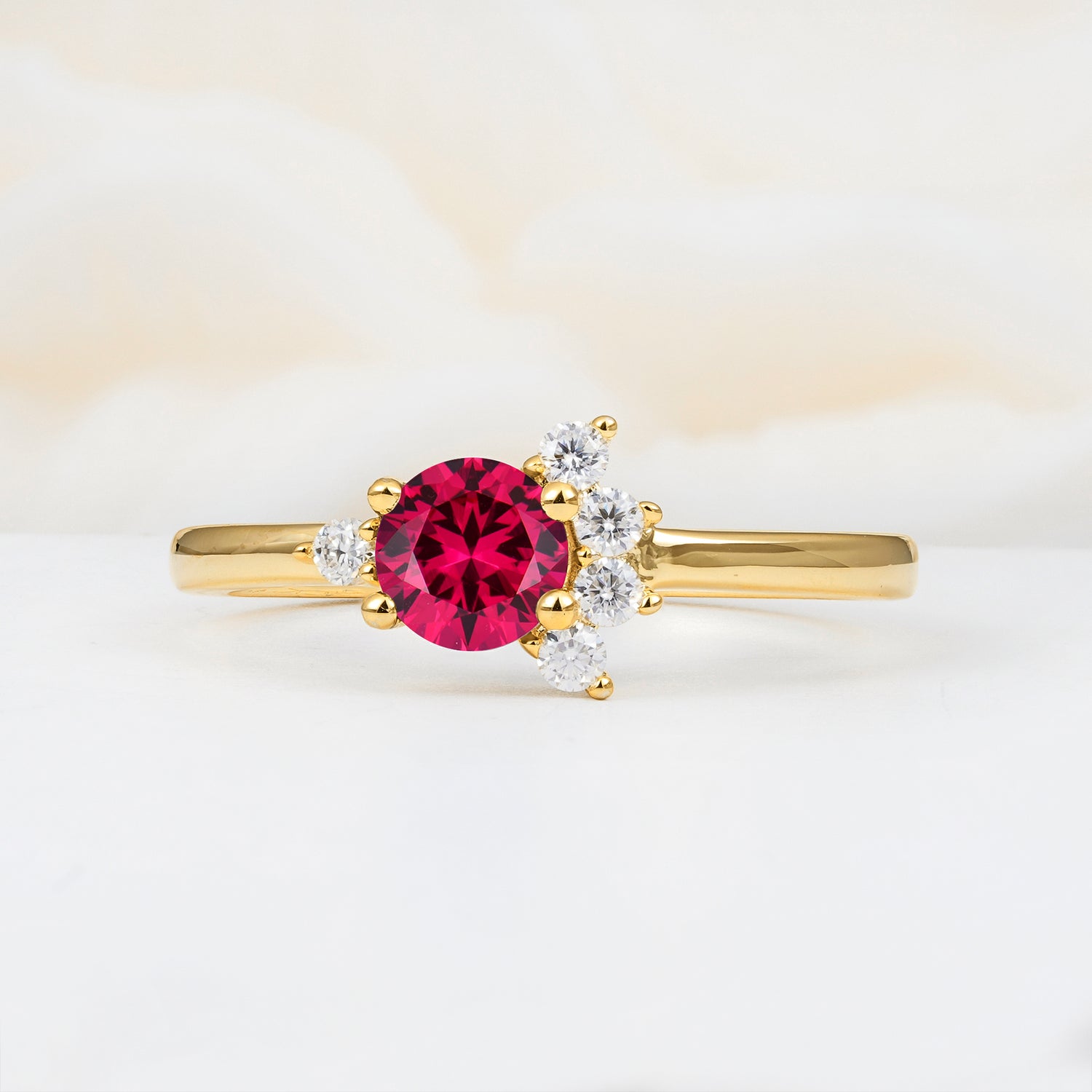 SR08791 Ruby Ring - Yellow-Gold