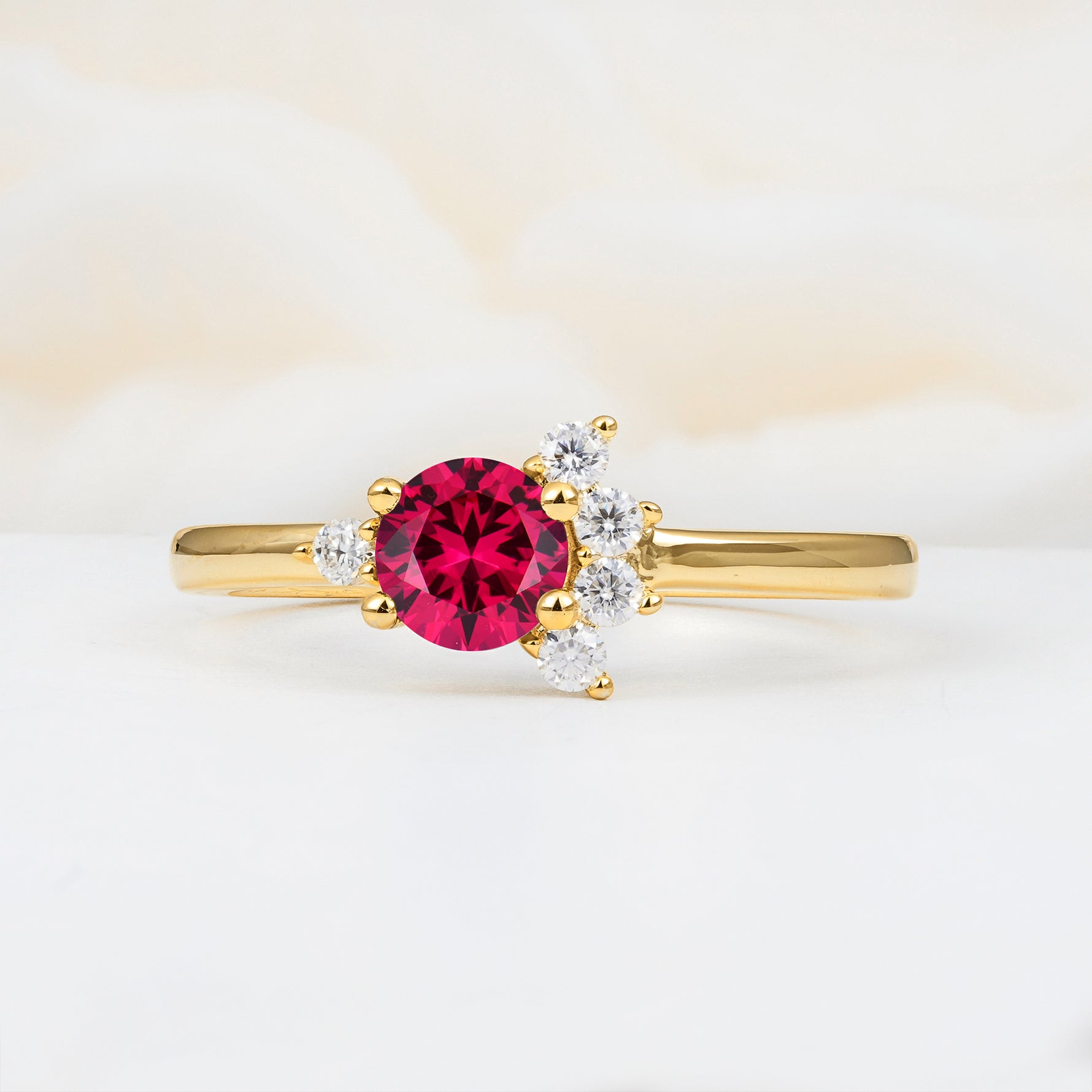 SR08791 Ruby Ring - Yellow-Gold