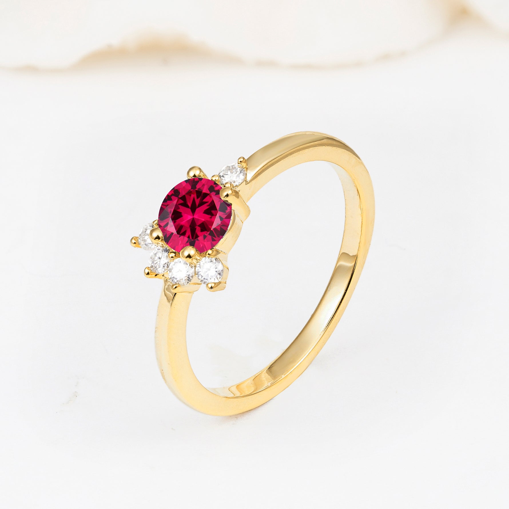 SR08791 Ruby Ring - White-Gold