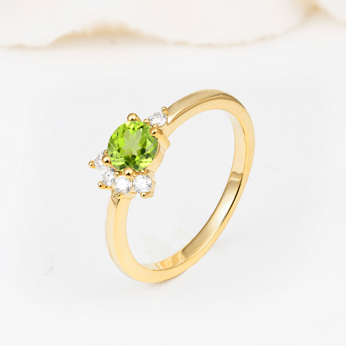 SR08791 Peridot Ring - White-Gold