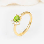 SR08791 Peridot Ring - White-Gold