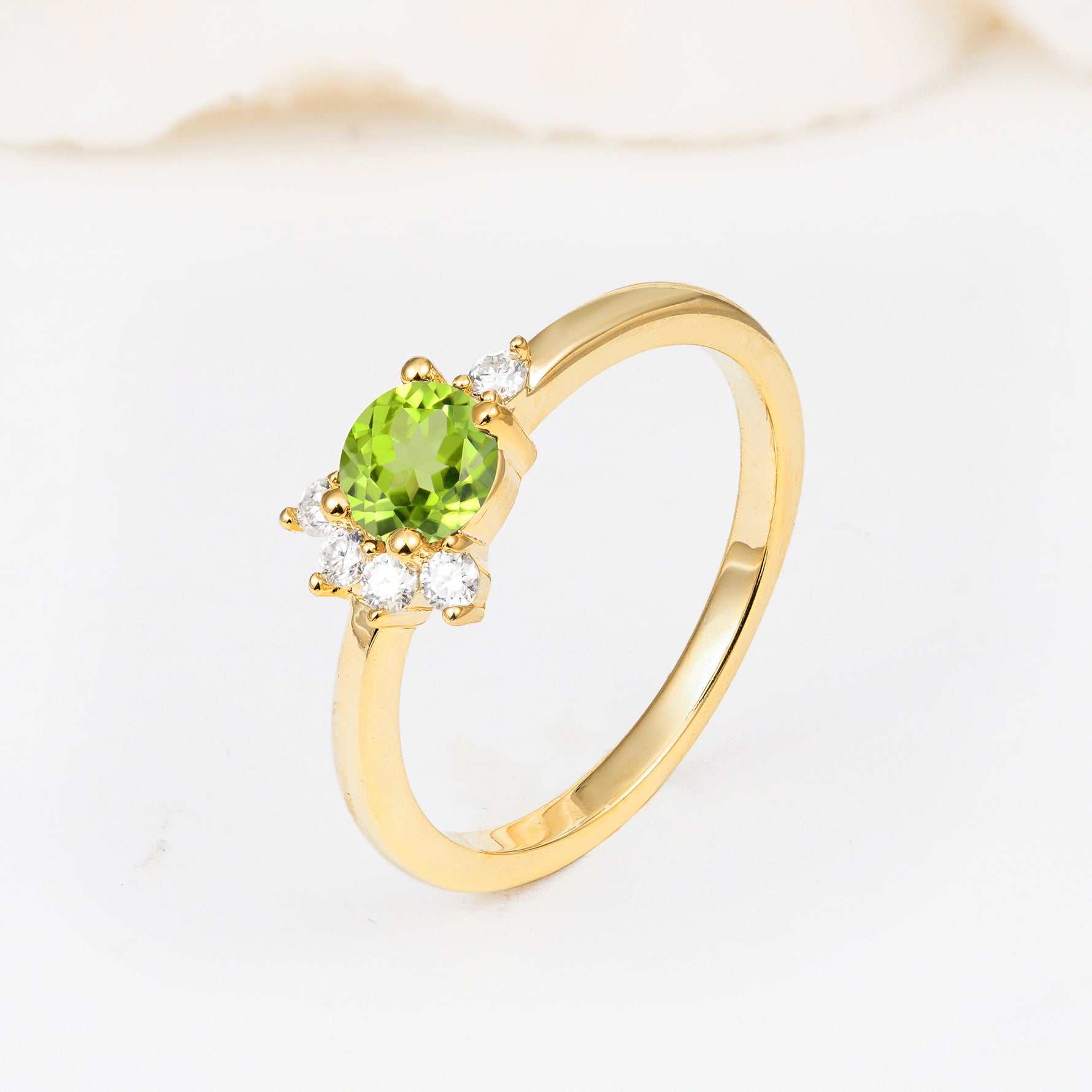 SR08791 Peridot Ring - White-Gold