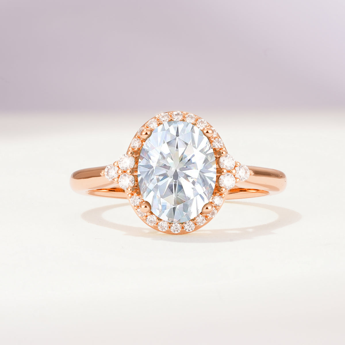 Romantic Oval Cut Full Halo Lab Diamond Engagement Ring - Additional view