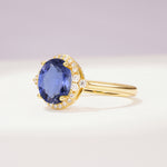Romantic Oval Cut Full Halo Tanzanite Engagement Ring - Additional view