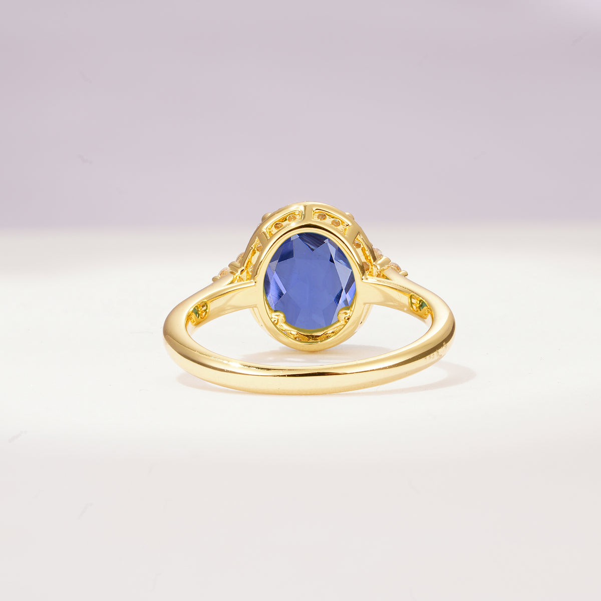 Romantic Oval Cut Full Halo Tanzanite Engagement Ring - Additional view