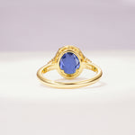 Romantic Oval Cut Full Halo Tanzanite Engagement Ring - Additional view