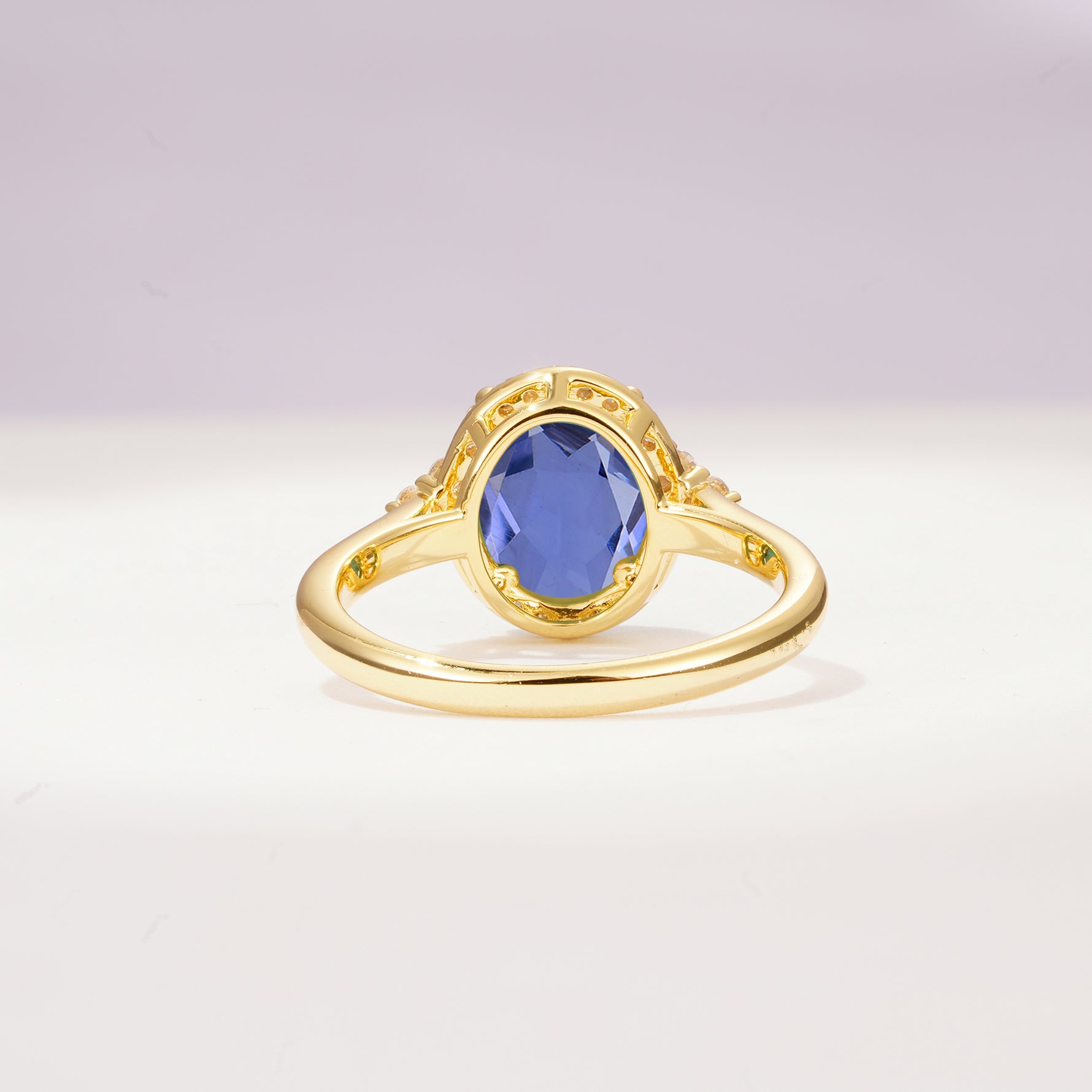 Romantic Oval Cut Full Halo Tanzanite Engagement Ring - Additional view