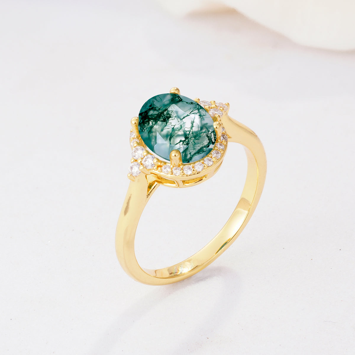SR09197 Moss Agate Ring - Additional view