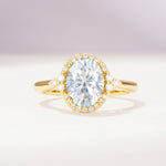 Romantic Oval Cut Full Halo Lab Diamond Engagement Ring - Additional view