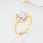 Romantic Oval Cut Full Halo Lab Diamond Engagement Ring - Additional view