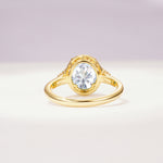 Romantic Oval Cut Full Halo Lab Diamond Engagement Ring - Additional view