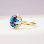 Romantic Oval Cut Full Halo Alexandrite Engagement Ring - Additional view