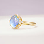 Romantic Oval Cut Full Halo Moonstone Engagement Ring - Additional view