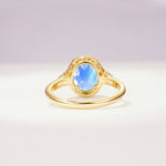 Romantic Oval Cut Full Halo Moonstone Engagement Ring - Additional view