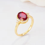 Romantic Oval Cut Full Halo Ruby Engagement Ring - Additional view