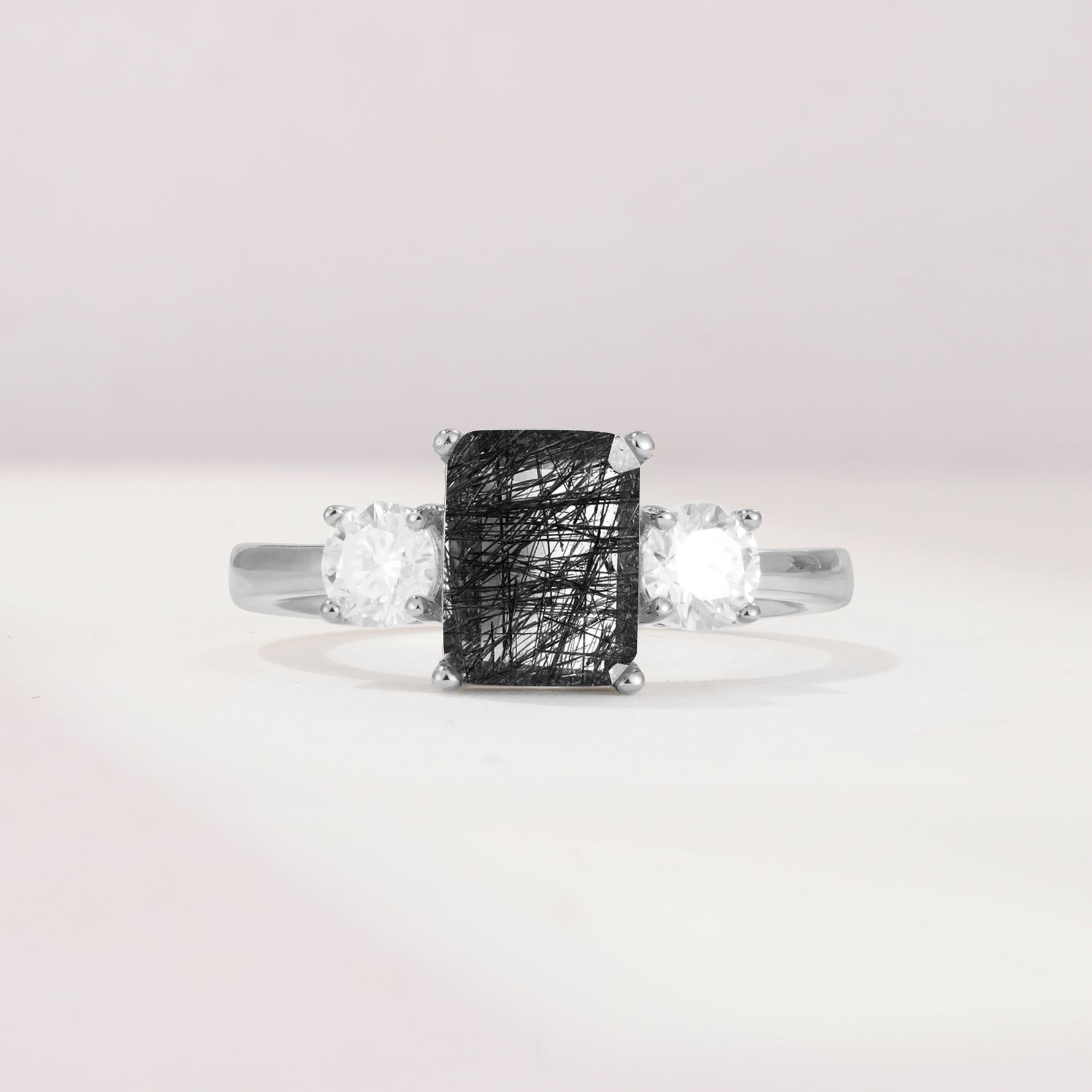 SR09241 Black Rutilated Quartz Ring - Additional view