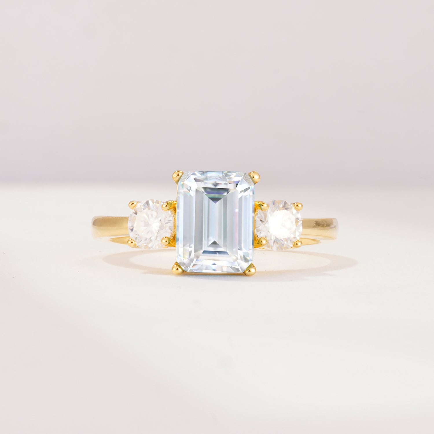 SR09241 Moissanite Ring - Yellow-Gold