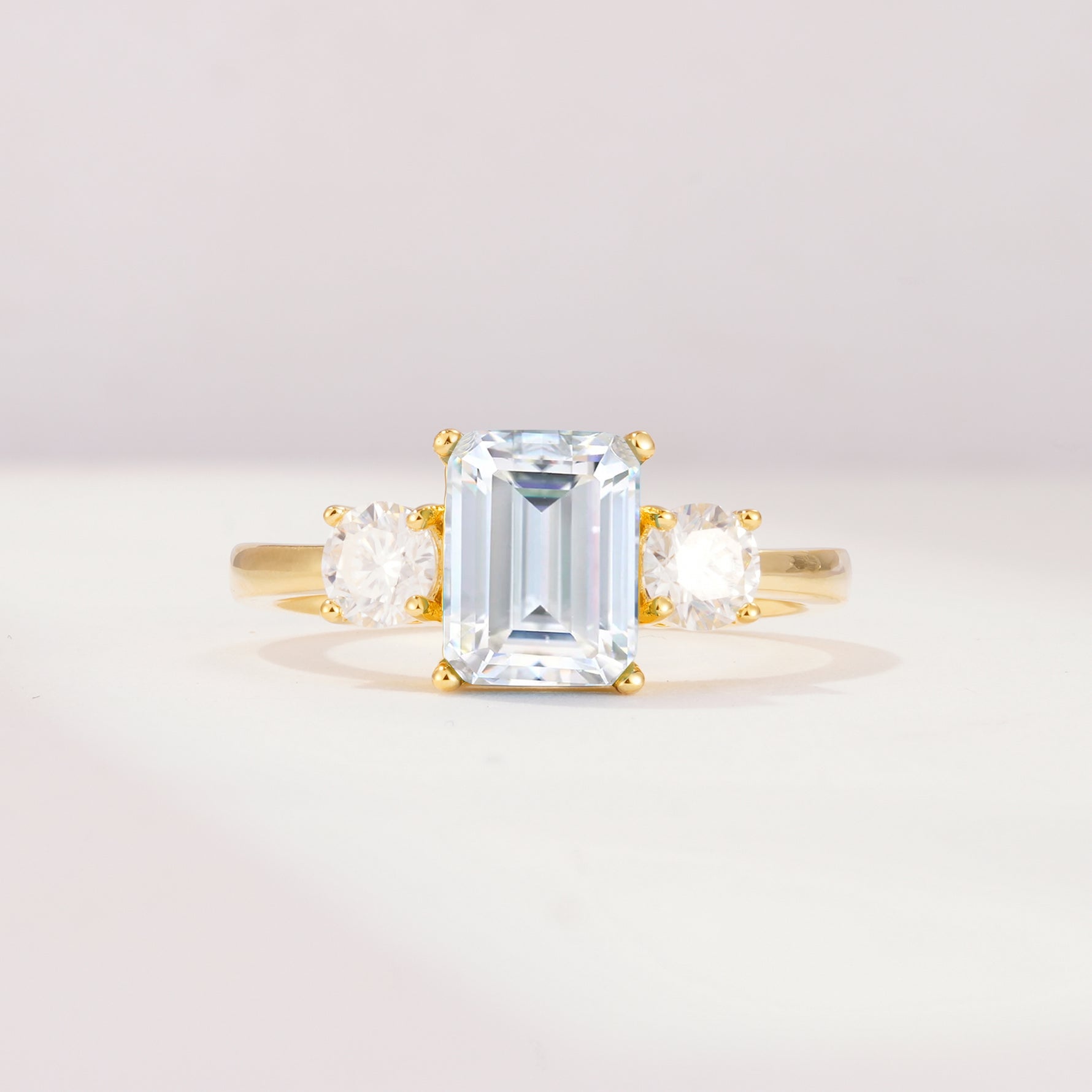 SR09241 Moissanite Ring - Yellow-Gold